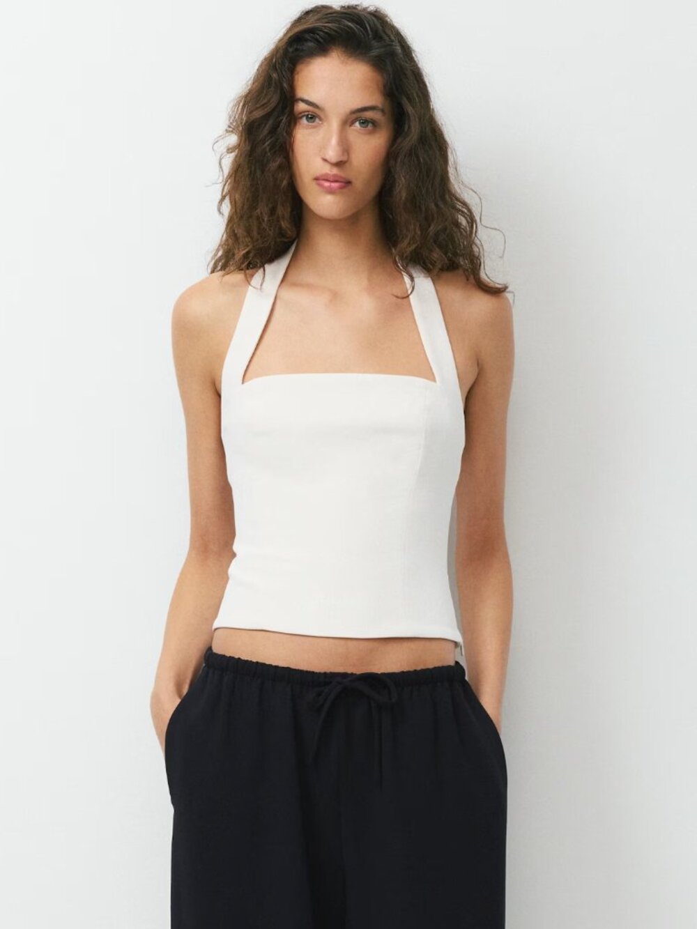 Whisper Halter Top (white) — Size M